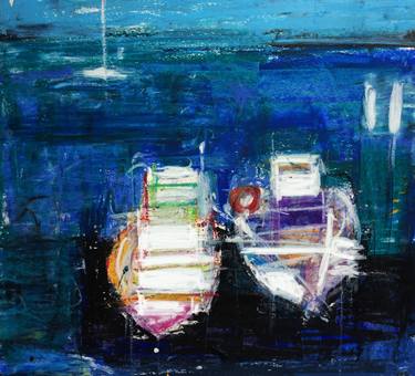 Original Impressionism Boat Drawings by Mary Ruggeri