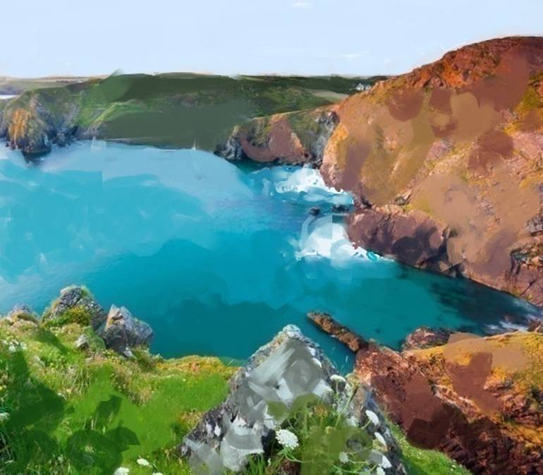 View of Porthcurnick Painting by Mary Ruggeri | Saatchi Art