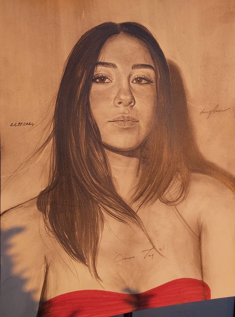 Original Figurative Love Drawing by Tuncay Deniz