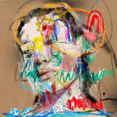 Original Abstract Expressionism People Mixed Media by Jason Balducci