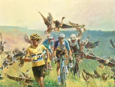 Chris Froome Chasing Geese thumb