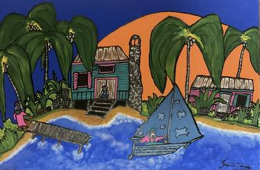 Print of Folk Beach Paintings by John Chandler