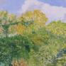 Oil on canvas. Scene of Hampstead Heath Pond in London. Large painting with beautiful balance of colours reflecting on water.