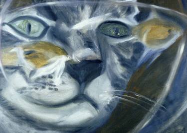 Original Expressionism Cats Painting by Geoff Francis