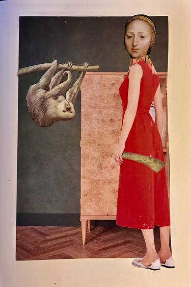 Original Figurative Animal Collage by Carol White