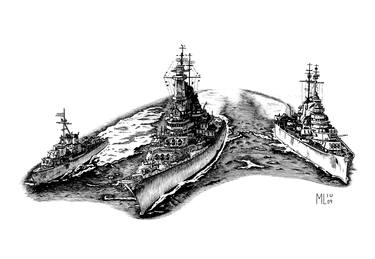 Print of Realism Ship Drawings by Mike Liu