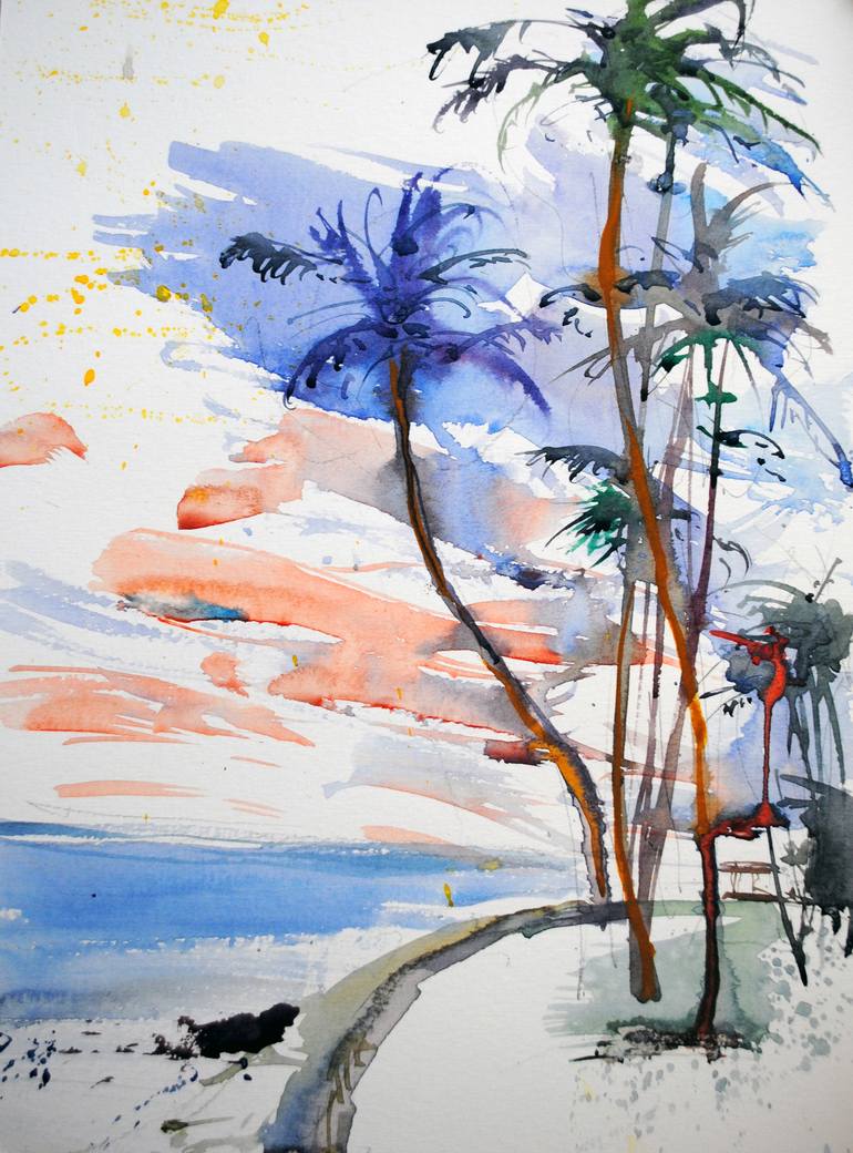 Kaaawa beach park. Oahu, Hawaii. Painting by Gregory Radionov | Saatchi Art