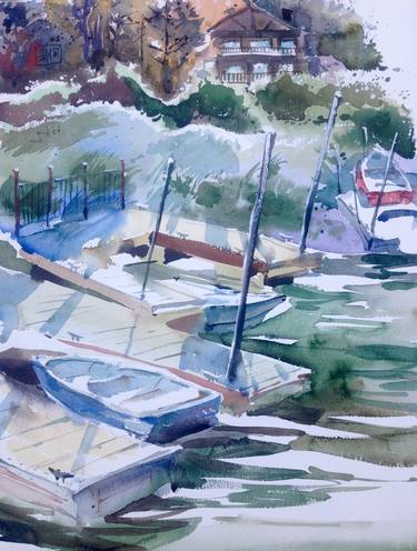 Original Impressionism Boat Paintings by Gregory Radionov