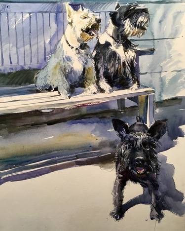Print of Figurative Dogs Paintings by Gregory Radionov
