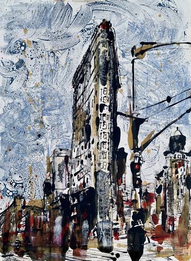 Flatiron building monotype print - Limited Edition of 1 thumb