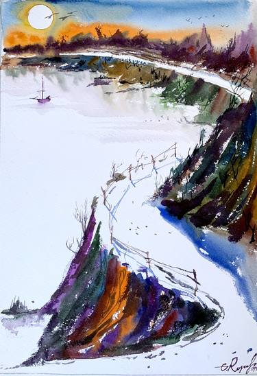 Print of Expressionism Landscape Paintings by Gregory Radionov