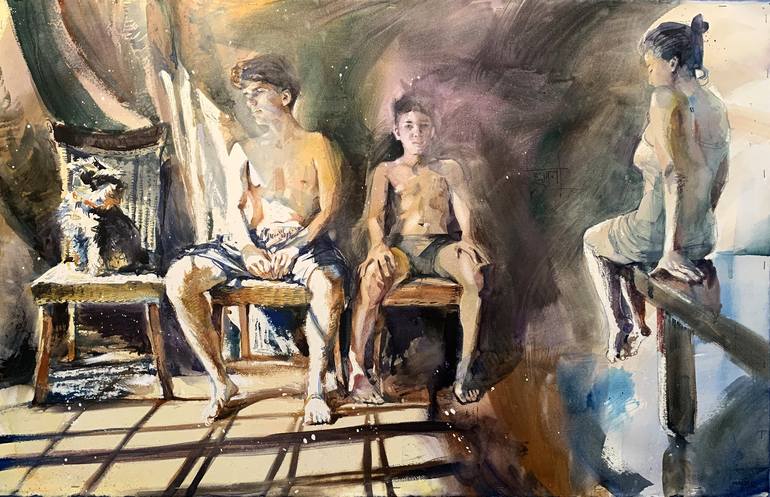 Print of Realism Family Paintings by Gregory Radionov