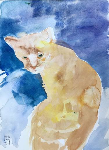 Print of Realism Cats Paintings by Grażyna Smalej