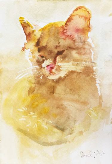 Print of Cats Paintings by Grażyna Smalej