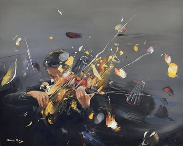 Original Abstract Expressionism Music Paintings by Vanessa Poutou