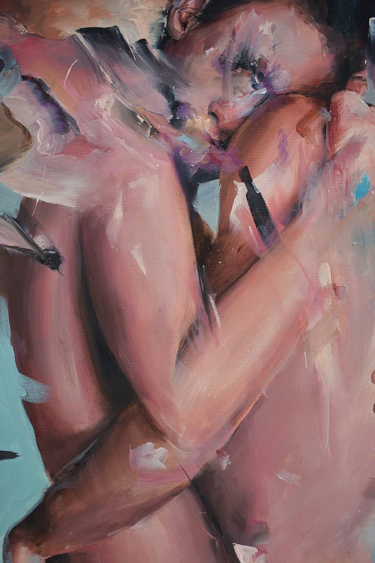 Original Abstract Expressionism Erotic Painting by Vanessa Poutou