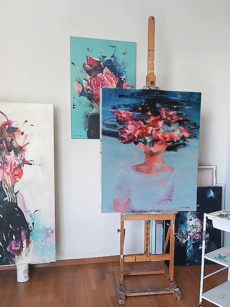 Original Contemporary People Painting by Vanessa Poutou