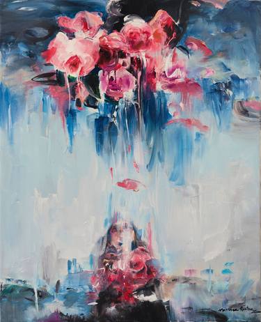 Original Abstract Expressionism Floral Paintings by Vanessa Poutou