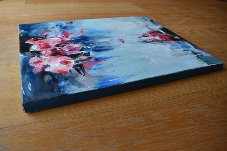 Original Abstract Expressionism Floral Painting by Vanessa Poutou