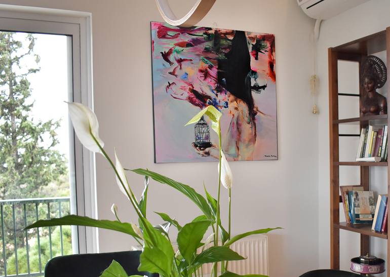 Original Abstract Expressionism Fantasy Painting by Vanessa Poutou