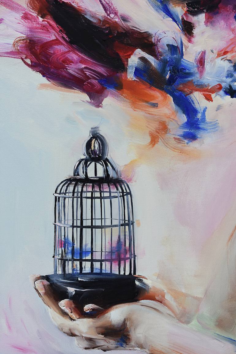Original Abstract Expressionism Fantasy Painting by Vanessa Poutou