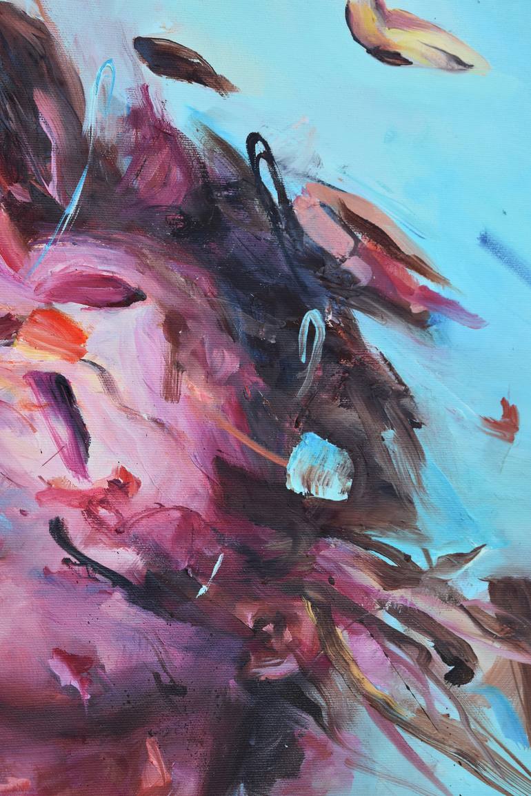Original Abstract Expressionism People Painting by Vanessa Poutou