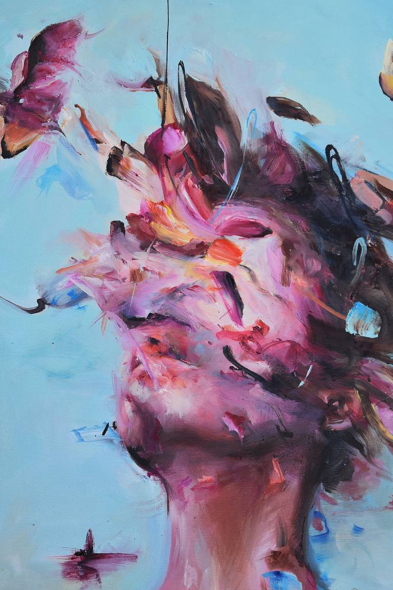 Original Abstract Expressionism People Painting by Vanessa Poutou