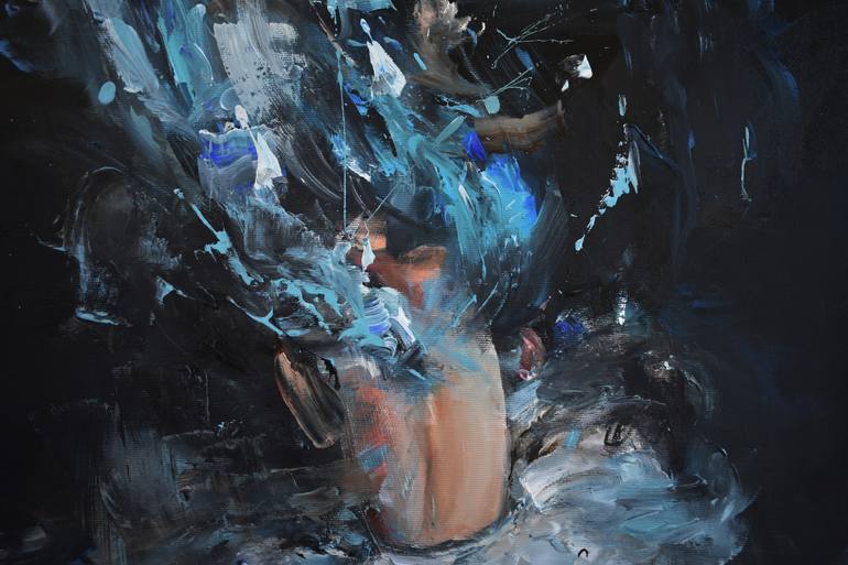 Original Abstract Expressionism Music Painting by Vanessa Poutou