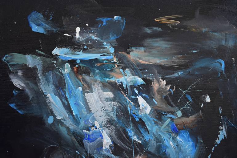 Original Abstract Expressionism Music Painting by Vanessa Poutou
