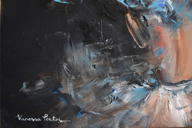Original Abstract Expressionism Music Painting by Vanessa Poutou