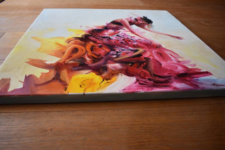 Original Abstract Expressionism People Painting by Vanessa Poutou