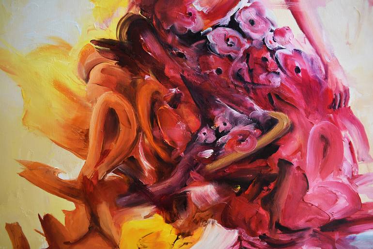 Original Abstract Expressionism People Painting by Vanessa Poutou