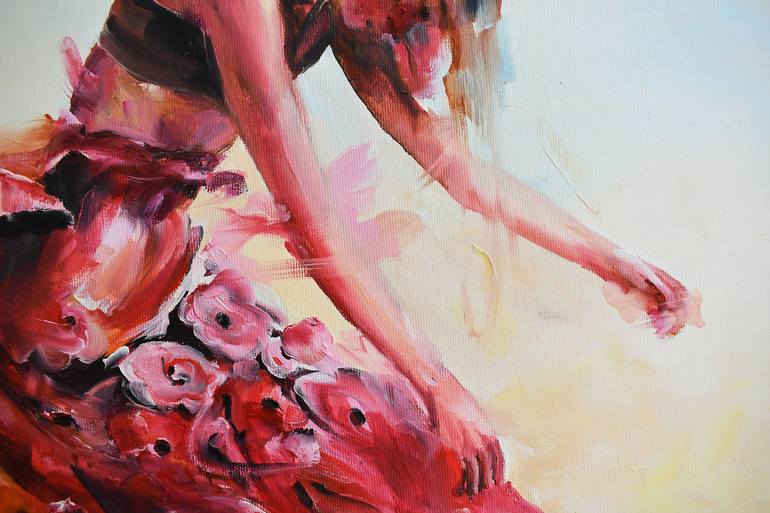 Original Abstract Expressionism People Painting by Vanessa Poutou