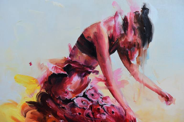 Original Abstract Expressionism People Painting by Vanessa Poutou
