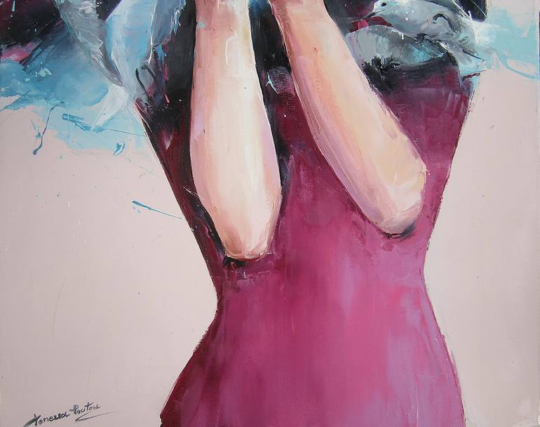 Original People Painting by Vanessa Poutou