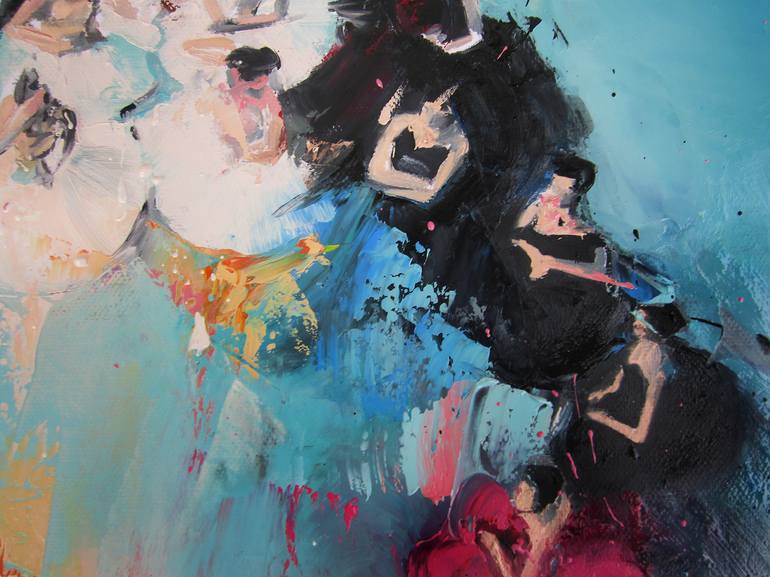 Original Figurative People Painting by Vanessa Poutou