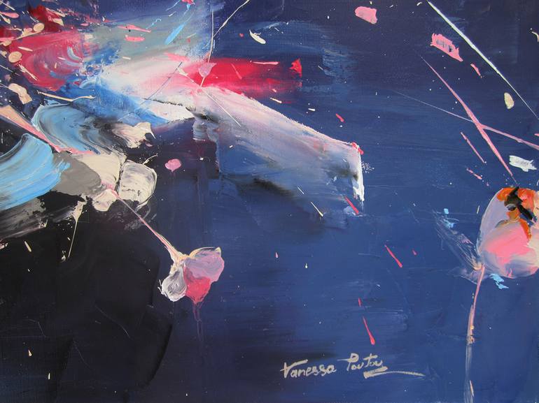 Original Portraiture Abstract Painting by Vanessa Poutou