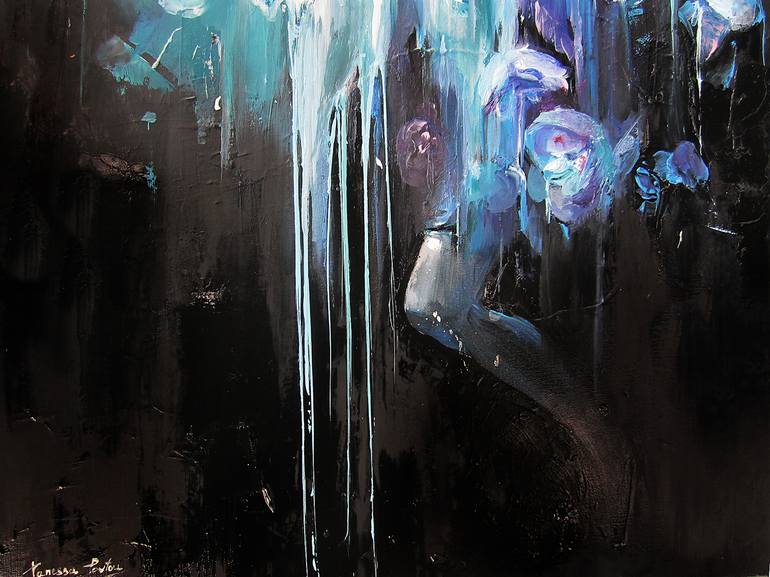 Original Abstract Fantasy Painting by Vanessa Poutou