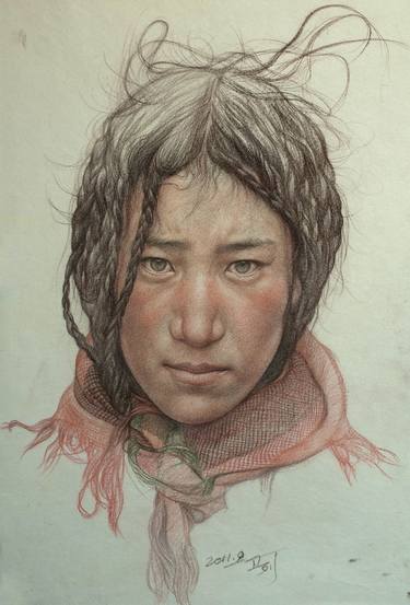 Portrait of Tibetan teenager thumb