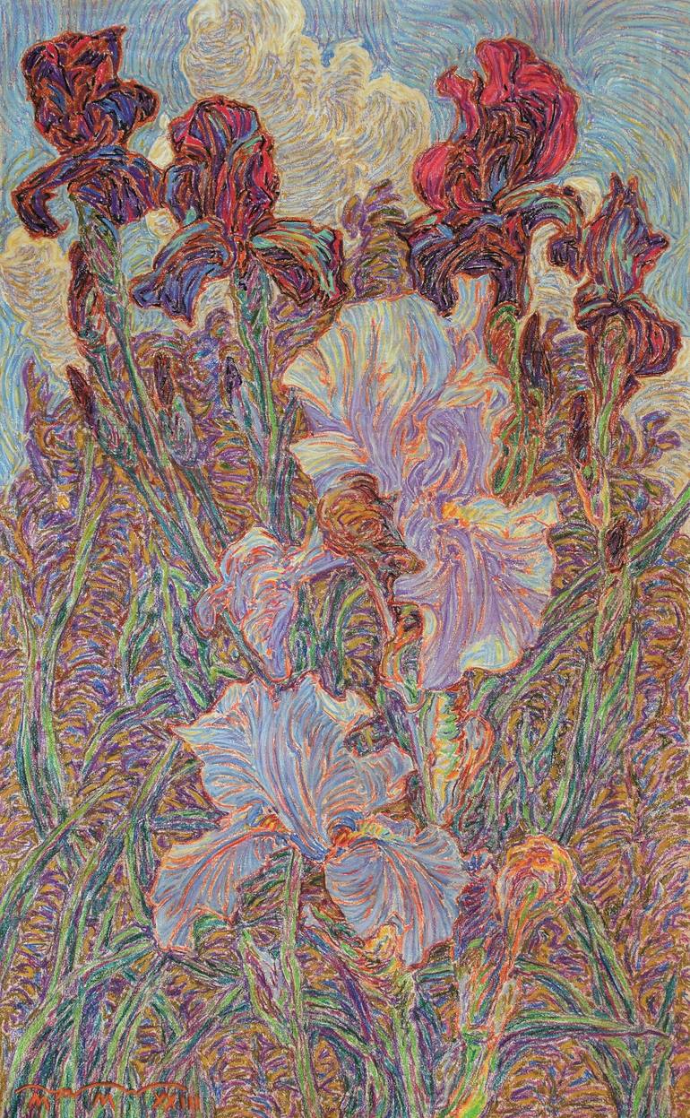 Original Impressionism Floral Drawing by Serhii Komornyi