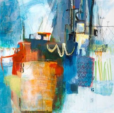 Original Abstract Ship Paintings by Karen Stamper