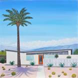 Palm Tree Orange Door by karen lynn
