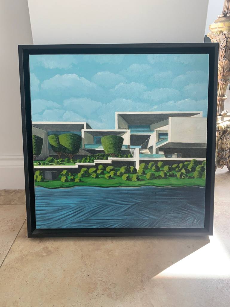 Original Abstract Architecture Painting by karen lynn