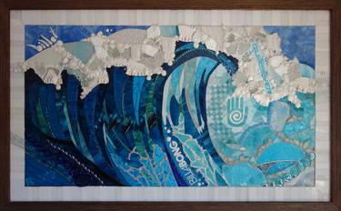Original Abstract Beach Collage by linda billet