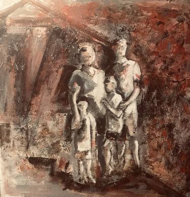 Original Figurative Family Paintings by Connie Freid