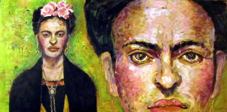 Frida Kahlo, Two Views Painting by Connie Freid | Saatchi Art