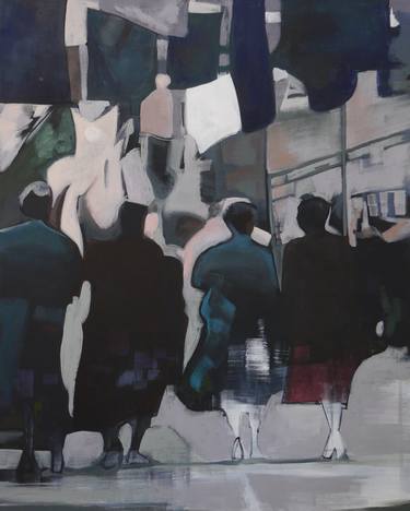 Original Figurative Family Paintings by Angela Edwards