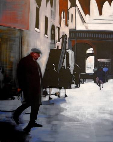 Original Figurative Cities Paintings by Angela Edwards