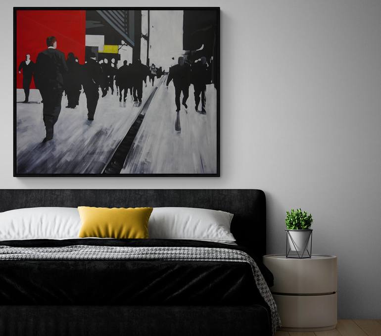 Original Figurative Cities Painting by Angela Edwards