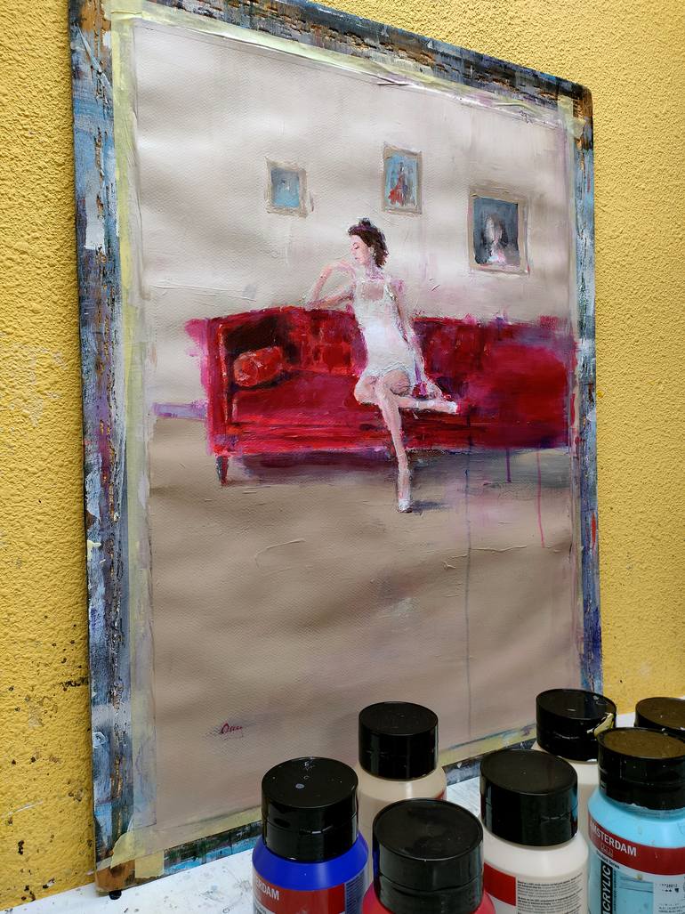 Original Figurative People Painting by Oscar Alvarez